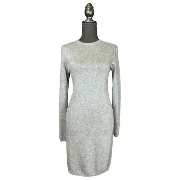 Zara Super Soft Bodycon Knit Sweater Mini Dress, Size Medium, Gray - Picture 1 of 4